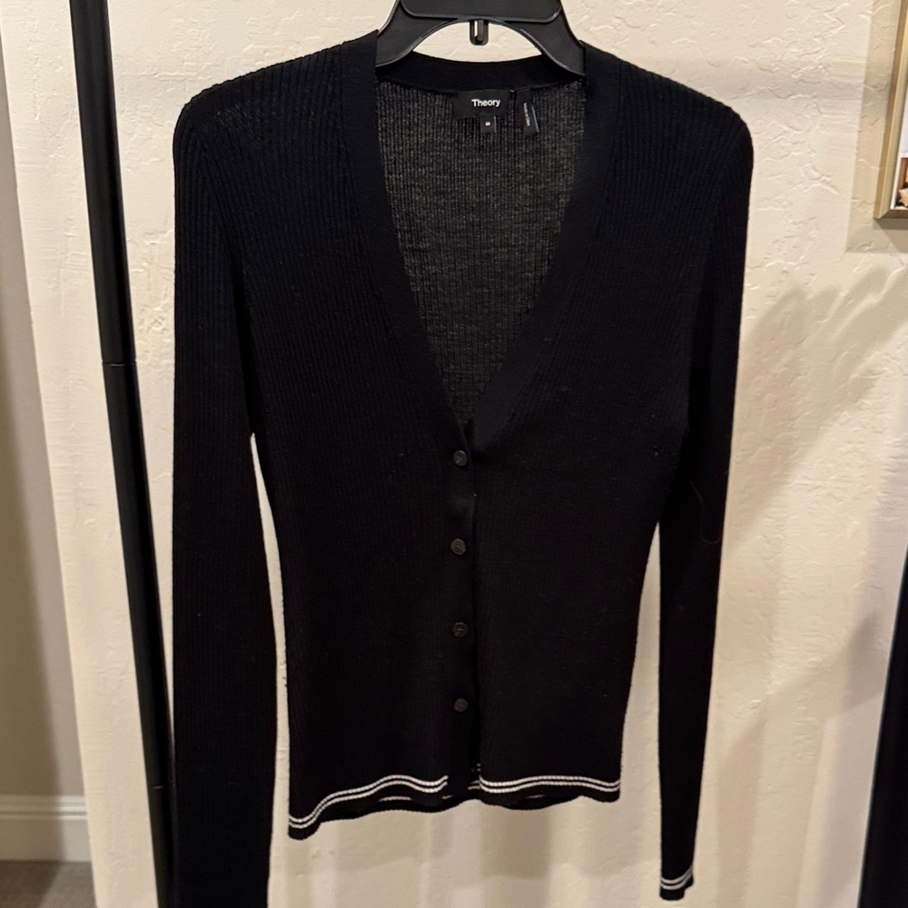 Theory Black Women's Cardigan Sweater